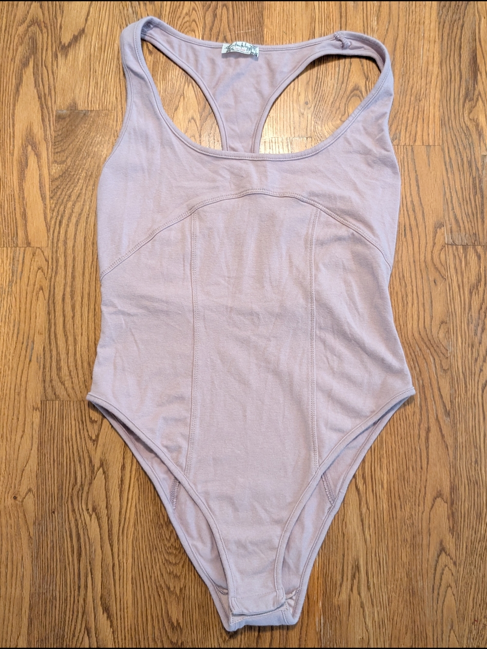 Intimately Free People Mauve Knit Racerback Bodysuit